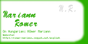 mariann romer business card